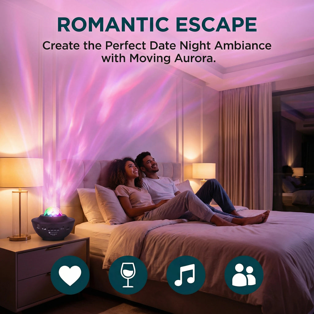 Proyector de Auroras y Galaxias con Altavoz Bluetooth | 16 Efectos de Luz